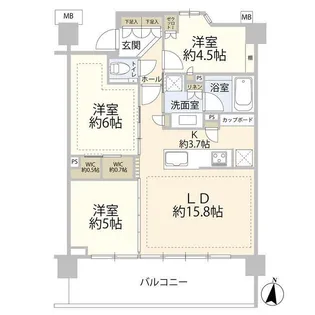 パークシティ高田馬場【2階】の間取り