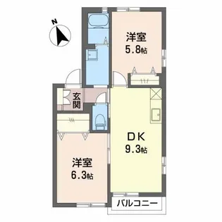 サンライズB【1階】の間取り