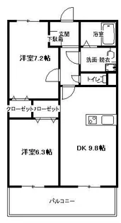 デュー・カルム【2階】の間取り