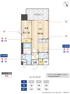 ブランシエスタ千早RJR【4階】の間取り