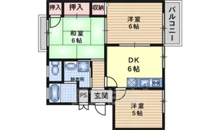 クレール摂津【1階】の間取り
