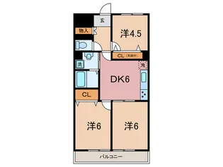 サンパ-ク矢向【1階】の間取り