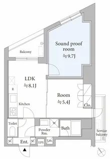 ASTILE STUDIO代々木【2階】の間取り