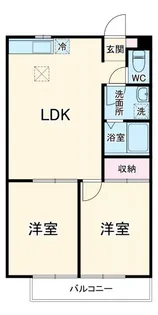 コーポ道半山A【1階】の間取り