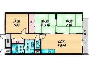 コーポおくだ【2階】の間取り