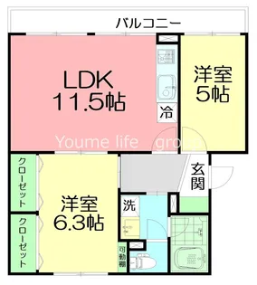 桃山コーポ2号棟【3階】の間取り
