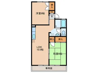 セジュール住吉 A棟【2階】の間取り