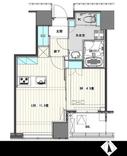White Tower Hamamatsucho【6階】の間取り