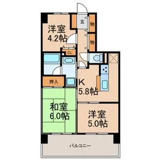 マイキャッスル柏豊四季【3階】の間取り