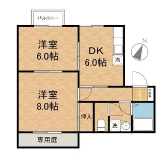 プレジール蔭平【1階】の間取り