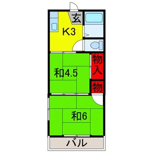 コーポCHIGUSAI【1階】の間取り