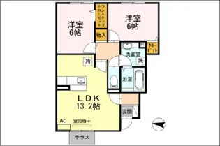 しんでれら・円山 B棟【1階】の間取り