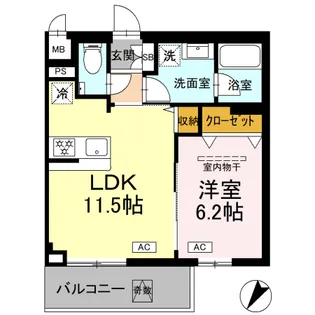 ロイジェント中目黒【2階】の間取り