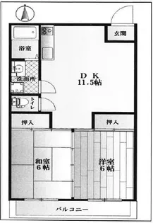 和名ヶ谷京葉ハイツ【3階】の間取り