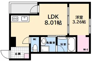 MOVE旭園 SOUTH【1階】の間取り