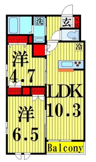 レ セレニタII【3階】の間取り