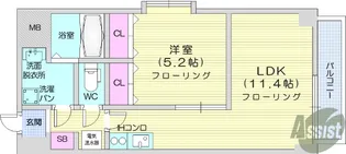 パークサイドレジデンス榴岡【3階】の間取り