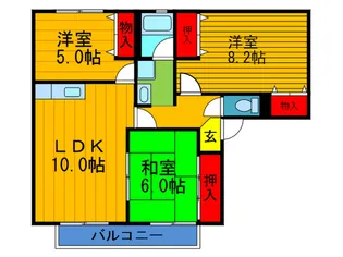 シスネ木本A 2棟【2階】の間取り