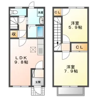 ドミール畑道【2階】の間取り