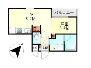 MOVE呉三条【2階】の間取り