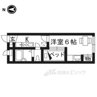 レオパレス川端御池【1階】の間取り