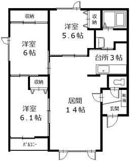 オークハイムI【3階】の間取り
