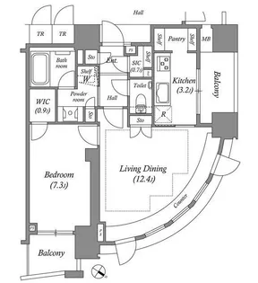 ザ・レジデンス赤坂檜町【12階】の間取り