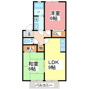 メゾンフローラ【2階】の間取り