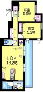 エストフォート上本郷【4階】の間取り
