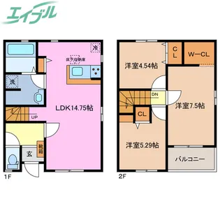 三重県津市川方町【一戸建】の間取り