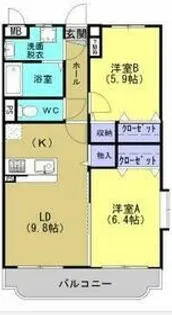 アクエリアス丸井【2階】の間取り