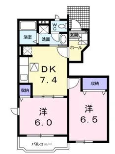 プリムローズ B【1階】の間取り