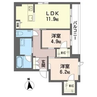 ラ・カルム新大久保【2階】の間取り