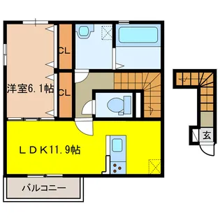 岐阜県大垣市禾森町3【アパート】の間取り