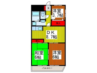 ベルメゾンクレスト【1階】の間取り