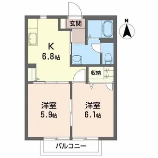 サンテラス山根B【2階】の間取り