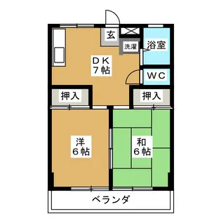 2DKの間取り画像