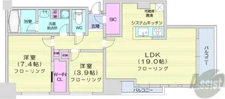 プライムメゾン大通公園【11階】の間取り