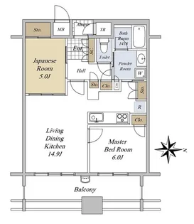 ディーグラフォート神戸三宮タワー【8階】の間取り