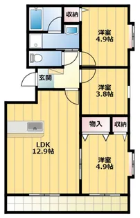 ヴェルデフォーユーII【2階】の間取り