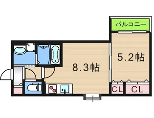 クリエオーレ安立【1階】の間取り