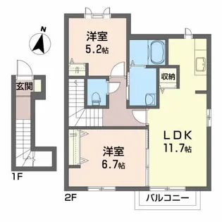 ラフィーネ常盤台【2階】の間取り