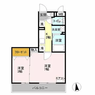 ラ メゾン ドュ ブラン【2階】の間取り