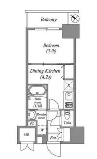 1DKの間取り画像