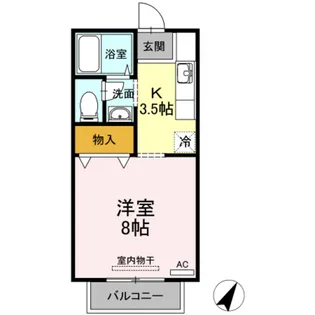 プリメーラいそあい【1階】の間取り