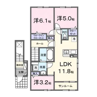 アルカンシエルB【2階】の間取り