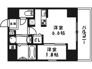 1DKの間取り画像