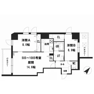 グランメール ハピネス美園【8階】の間取り