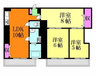 タウンハイツ亀有 2号棟【6階】の間取り