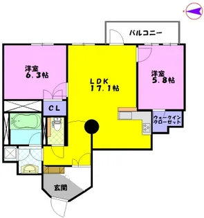 カーサ・ベネフィック【4階】の間取り